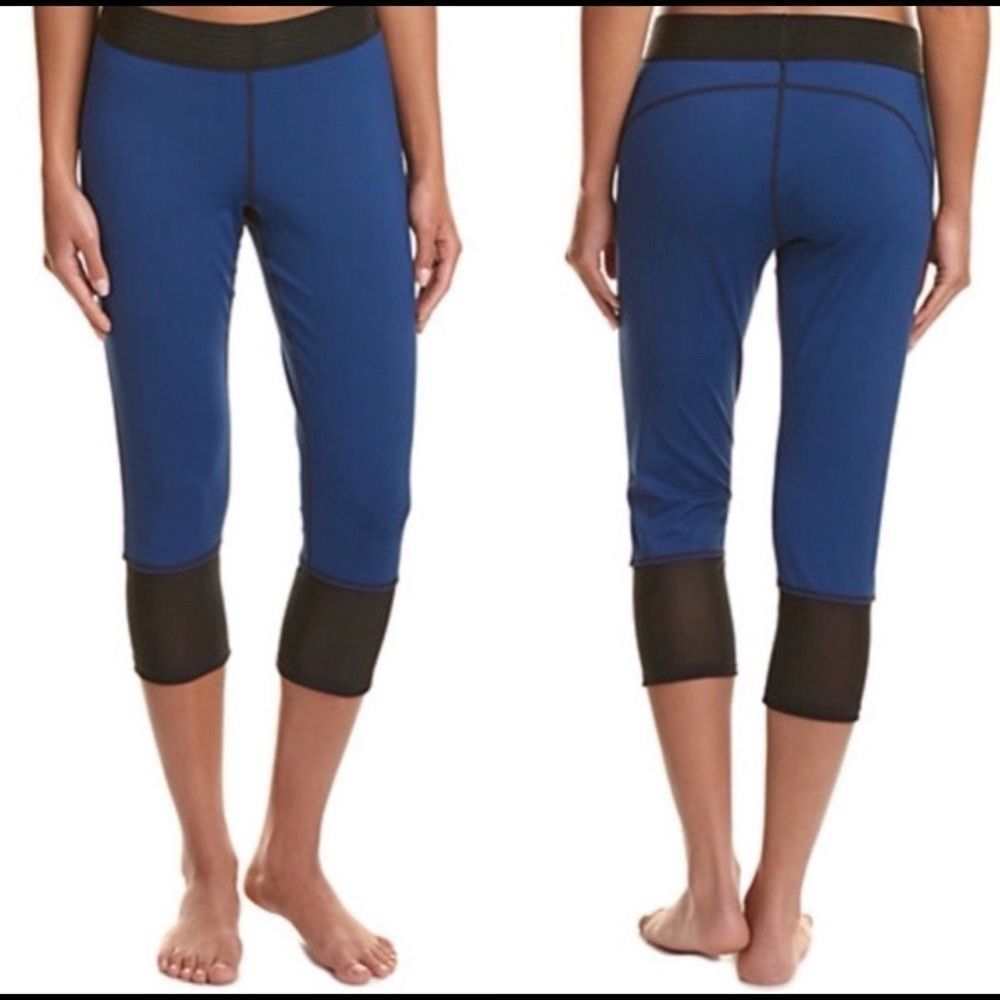 Athleta 10C Derek Lam Blue Mesh Capri Leggings
